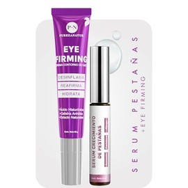 PUREZA NATUR pack Crema Reafirmante para Contorno de Ojos Eye firming + Serum pestañas alargador | Paquete completo de cuidado facial ojos (Eye Firmin