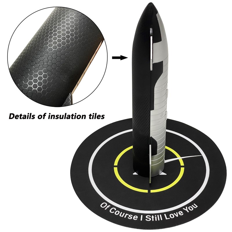 1:144 Scale SpaceX Starship Model 13.43in Height Durable Plastic Material,