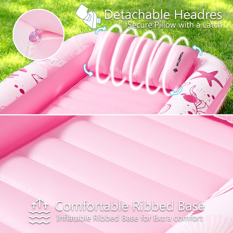 WILDPATH Inflatable Tanning Pool Lounger Float for Adults, 70" x