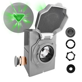 Portvoi 50 Amp Generator Power Inlet Box, ETL Listed NEMA SS2-50P Power Inlet for 3-Prong Generator Cord, 125/250V, 12500W, Weatherproof, Pre-Drilled Transfer Switch for Outdoor RV and Generator