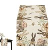 Bunny Easter Table Runner Decorations,Linen Cute Bunny Runner for Table,72x13in