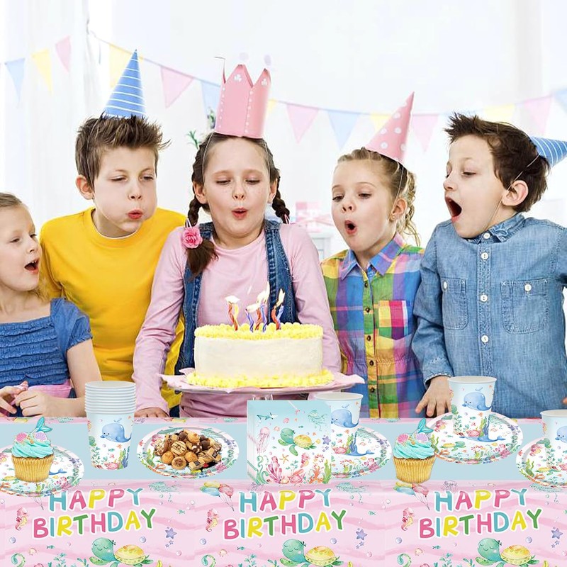 61 Pieces Under the Sea Party Tableware, Sea Themed Party