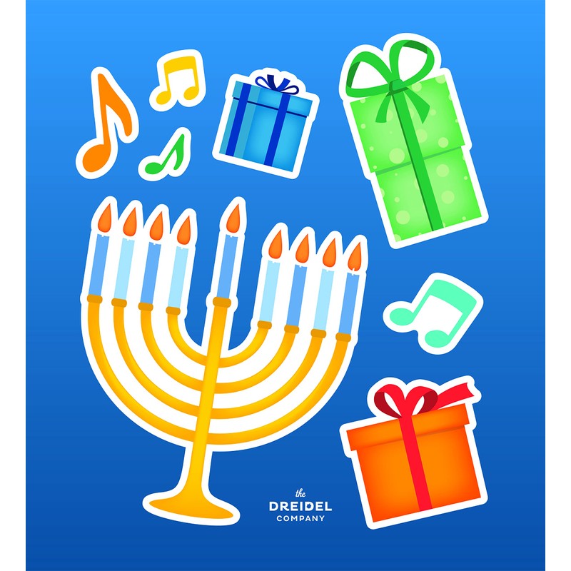 Large Hanukkah Window Clings Decals, Chanukah Theme Clings Decorations (48
