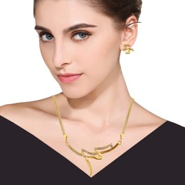 Touchstone Stylish Gold Plated Necklace Set for Women