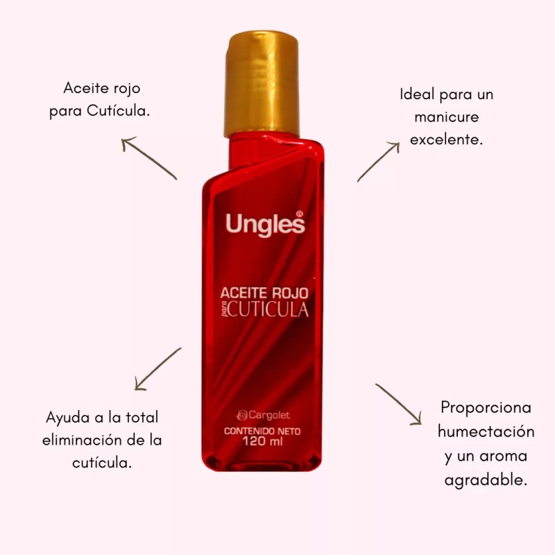 Ungles Aceite Rojo Para Eliminar La Cuticula Cargolet 120ml