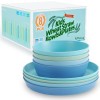 Mfacoy Wheat Straw Kids Plates and Bowls Set, Unbreakable Kids