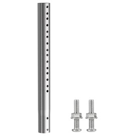 14'' Antenna Pole Mount Extension Tube with Multiple Mounting Holes, Compatibility with ASIN B0DLKGHV6J and B0D4XZWFBR, Stainless Steel Extender Pipe Bracket Rod Allows for Length Adjustment Sliver