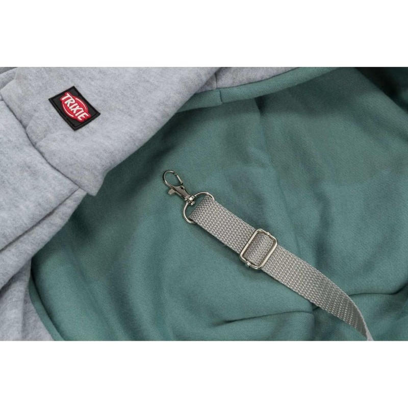 TRIXIE 28948 Junior Front Bag, Light Grey/Mint, L 9 x