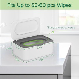Flenpptly Dispensador de toallitas para bebé, funda para toallitas para bebé, mantiene las toallitas frescas, antideslizantes, fáciles de abrir y cerrar (gris)