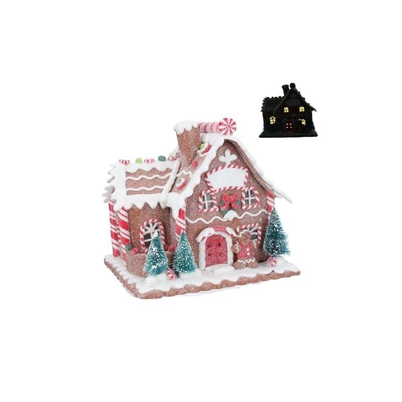 Gisela Graham Light Up Gingerbread House Christmas Decoration