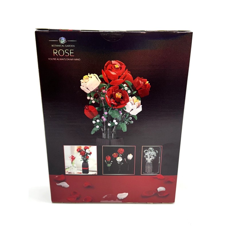 JIESTAR Bigearn Botanical Garden Rose Flower Bouquet W/ Vase Building