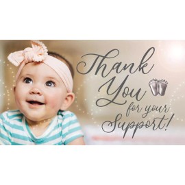 Heritage House '76 Precious Feet Silver-Colored Thank You Supporter Card Pro-Life Jewelry Lapel Pin