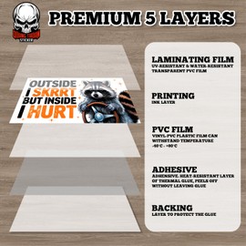 Outside I Skirt But Inside I Hurt | Bumper Sticker or Car Magnet | Retro Vintage Humorous Raccoon Magnetic Bumper for Cars [7.5x3.75]