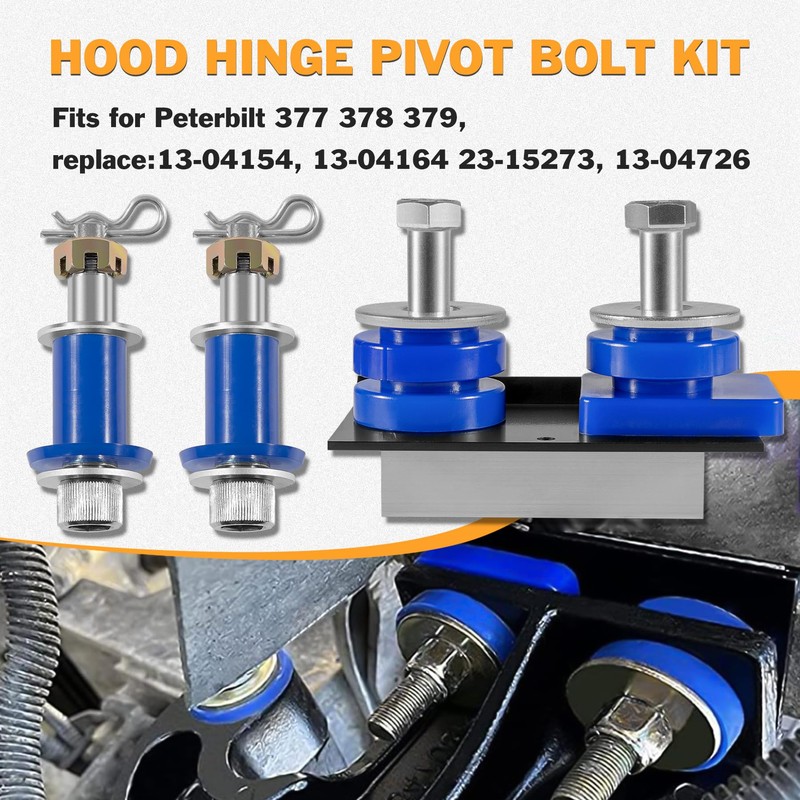 Compatible with Peterbilt Hood Roller Bushings Kit, Peterbilt 379 377