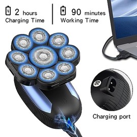 Head Shaver for Men, 6 in 1 Floating Head Shaver for Bald Men Waterproof Electric Razor for Men with Nose Hair Trimmer Wet/Dry Grooming Shaving Machines