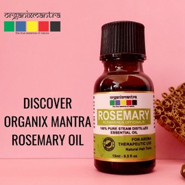 Organix Mantra Rosemary Essential Oil 15ML, USDA Organic for Skin, Muscle & Joints, Hair Conditioner - 100% Pure Therapeutic Grade Organic Essential Oils