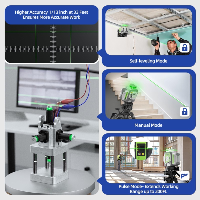 Laser Level 360 Self Leveling, Huepar Pro 3x360°High Accuracy Green