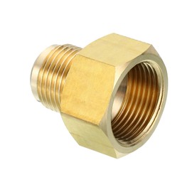 PATIKIL 3/4" Female x 5/8" Male Thread Connector, SAE 45 Degree Flare Brass Adapter, Flare Pipe Fitting for Air, Gas Pipes, Refrigeration and Air Conditioning