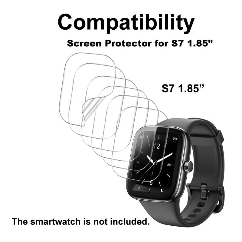 smaate Compatible with TOZO S7 1.85”, Soft Smart Watch Screen
