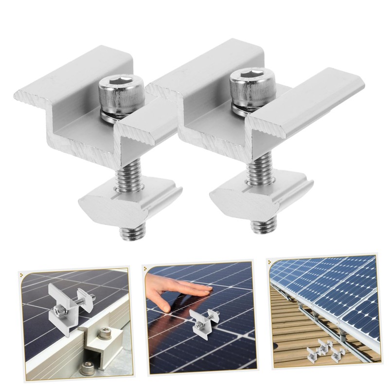 CIYODO 4 Pcs Solar Panel Clamps Mounting Brackets for Roofs