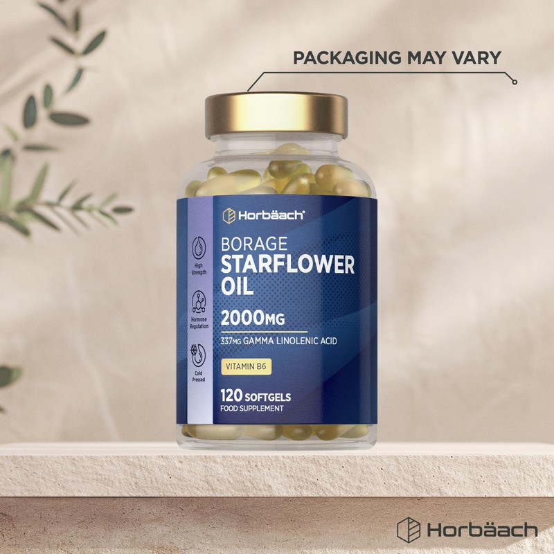 Starflower Oil Capsules 2000mg | High Strength GLA | Cold-Pressed
