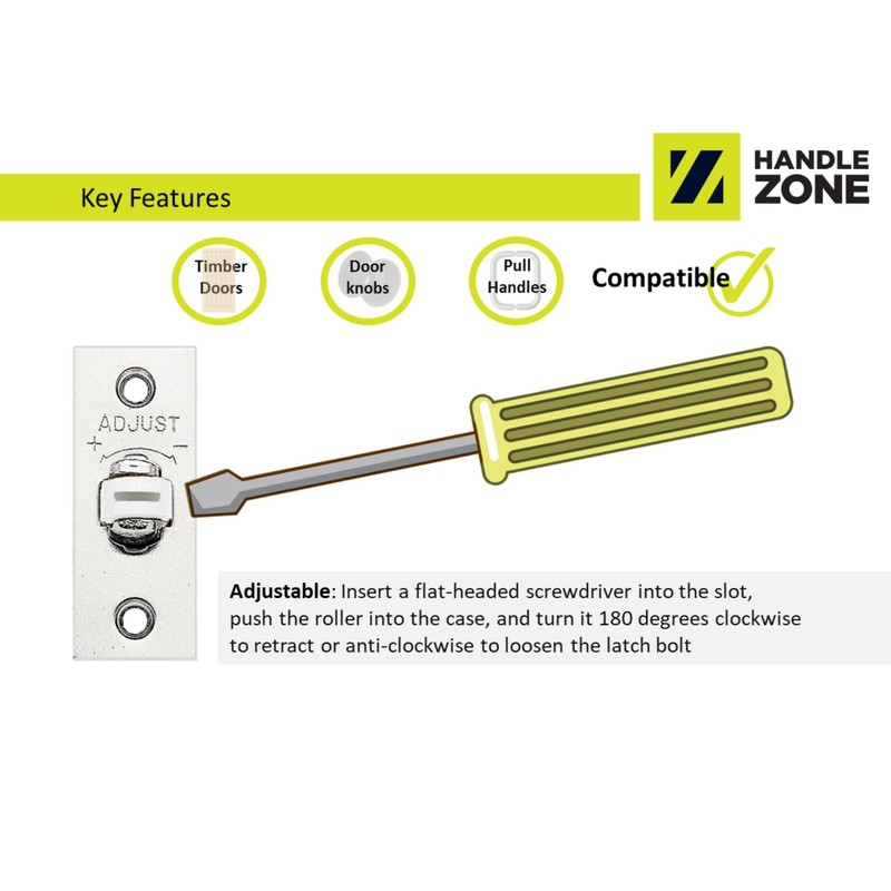 HANDLEZONE® 3 Pack Adjustable Roller Catch, Spring Loaded Ball Latch,