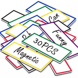 MAKUANG 30 Pcs Dry Erase Magnet Labels for Whiteboard, 1.5 x 4 Inch Writable Magnetic...