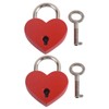 TEHAUX 10 Sets Mini Heart Shaped Padlocks Small Keyed Travel