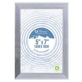 DESIGN GROUP Silver Ribbed Freestanding Wall Mount Picture Photo Frame, 13 x 18cm