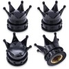 MEAJOO 4PCS Crown Tire Valve Stem Caps, with O Rubber
