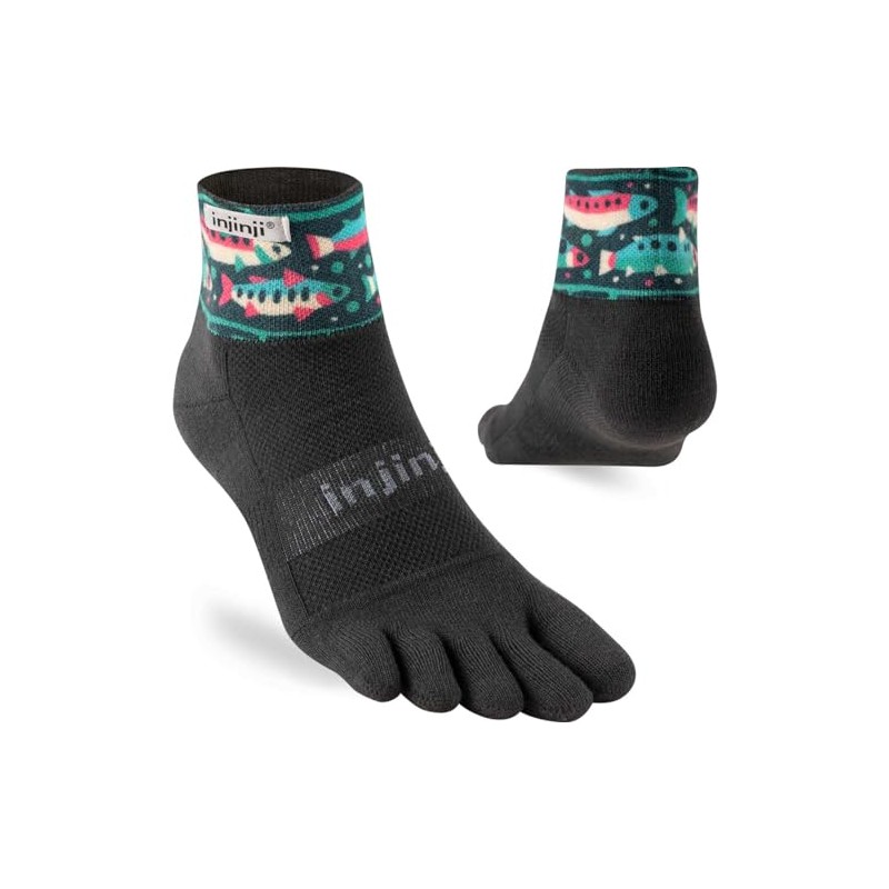Injinji Trail Midweight Mini Crew Artist Design Trout S, multicoloured,