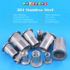 Glarks 50Pcs #10-24 UNC 304 Stainless Steel Rivet Nuts Flat