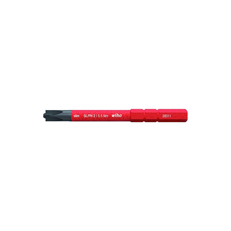 Wiha 2831 slimBit Electric SL/PH2 x 75 mm, True Red