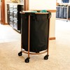 Household Essentials Round Laundry Hamper with Wheels, Copper, Black Large