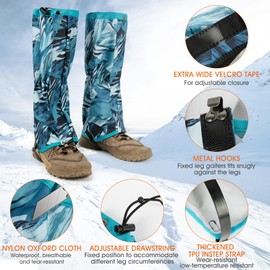 Waterproof Leg Gaiters for Men and Women Adjustable Snow Boot Gaiters for Hiking in Hunting Sand and Mud Mountain Climbing or Snowshoeing (DoodleC M)