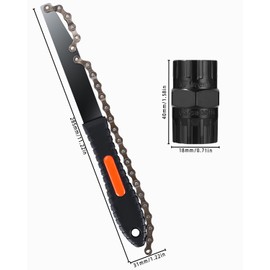 Huifoo Chain Whip, Sprocket Puller, Coil Puller Kit, 2 in 1 Universal Freewheel Remover Tool for 5-12 Speed Cassette, Universal Bicycle Cassette Removal Tool