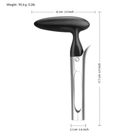 Asdirne Apple Corer, Apple Corer Remover with ABS Handle and Serrated Stainless Steel Blade, Black