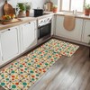 HSOWKDN Mid Century Atomic Kitchen Rugs Sets of 2 Non