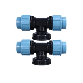 2 Pcs IBC Tank Thread Connectors s60x6 Adapter to Mdpe Water Pipe Fittings Outlet 25mm Tee