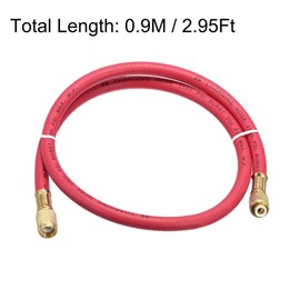 uxcell Refrigerant Charging Hose, 1/4 SAE Thread 2.95Ft Length 500PSI Tube HVAC Hoses, for Home Air Conditioner Refrigeration Maintenance, Red