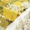 Leeva Yellow Bird Flower Print Curtains, Farmhouse Style View Block