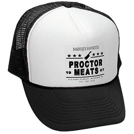 The Goozler Procter Meats Company Trucker HAT - Retro Style Trucker Hat, Navy Blue, OSFA