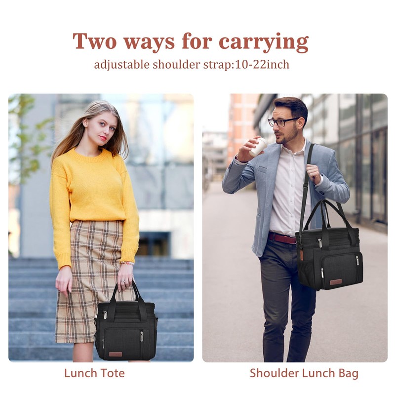 LOKASS Lunch Box for Women-Double Deck Insulated Adults Lunch Bag