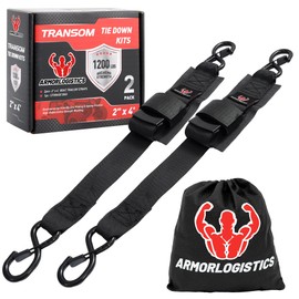 ARMORLOGISTICS Boat Tie Down Straps to Trailer, 2" x 48" Adjustable Boat Straps for Trailer, 1200 Lbs Break Strength, Black