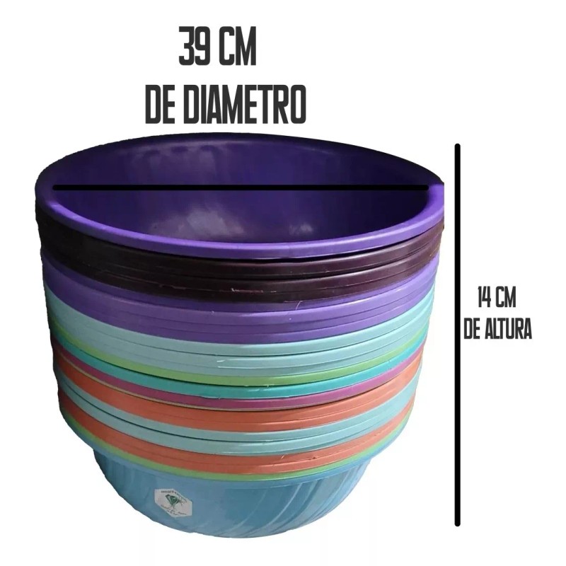 TP Palangana Tina Redonda Colores Plastico 5 Litros /39x14cm