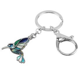 DALANE Enamel Alloy Hummingbird Keyring Birds Bag Car Keychain Jewellery Gifts for Women Girls Decoration (Blue), blue