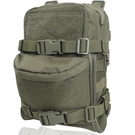 Mini Molle Backpack, Tactical Small Rucksack Water Pack for 2L Hydration Bladder 500D Nylon Lightweight Bag for Hiking Trekking Cycling Men Women Ranger Green