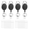 4 Stück Schlüsselanhänger Ausziehbar Kartenhalter, Schlüsselband Ausziehbar Mit Transparente Kartenhalter,
