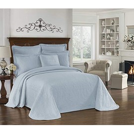 HIST CHARLESTON Bedspreads Coverlet King Charles Collection 100% Cotton Matelasse Bed Spread, Queen, Blue