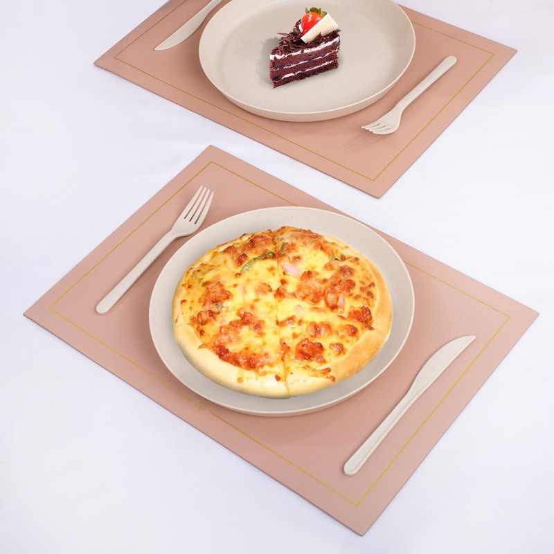 ejonirinjonir EI 18pcs Beige Wheat Straw Plates,Unbreakable Dinner Plates,Reusable Deep